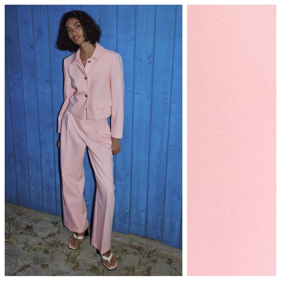 Zara Pants - NWT. Zara Pink Viscose Blend Wide Legs Belted Trousers/Pants. Size M.